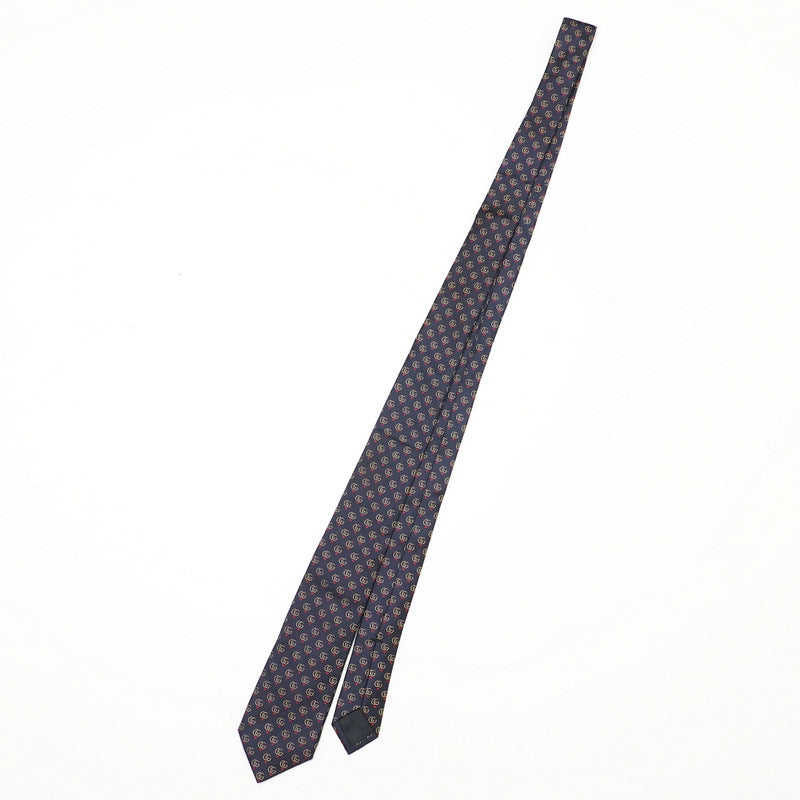 GUCCI tie silk Navy 148x3.1" mens Used Authentic