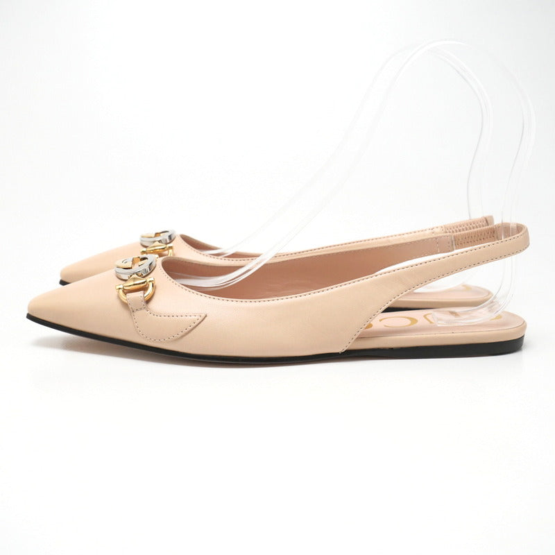 GUCCI pumps 626725 leather beige Women 37 Used Authentic