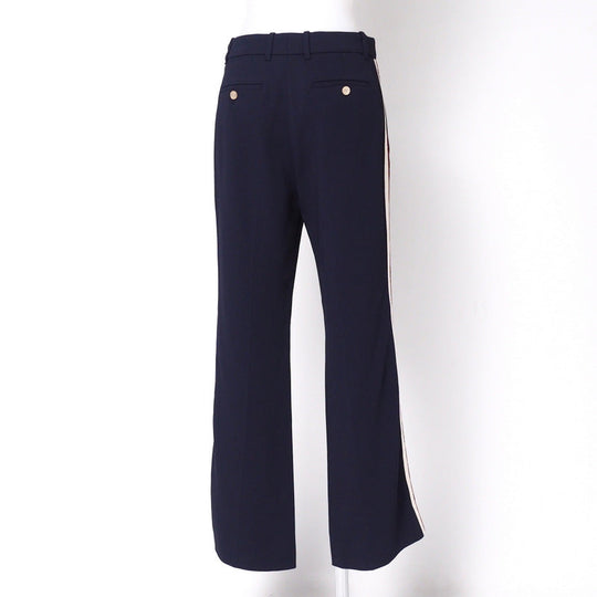 GUCCI Pants 524709 97% rayon, 3% polyurethane Navy/White x Bordeaux Women 42 Used Authentic