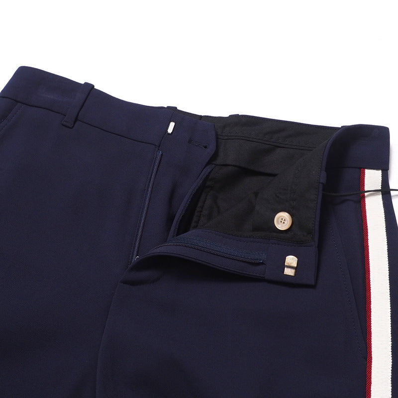 GUCCI Pants 524709 97% rayon, 3% polyurethane Navy/White x Bordeaux Women 42 Used Authentic