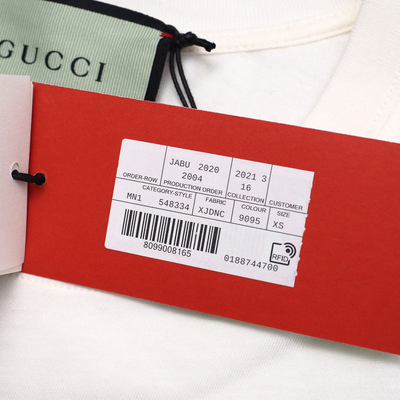 GUCCI Short sleeve T-shirt 548334XJDNC cotton Ivory mens XS�i170/88A�j Used Authentic