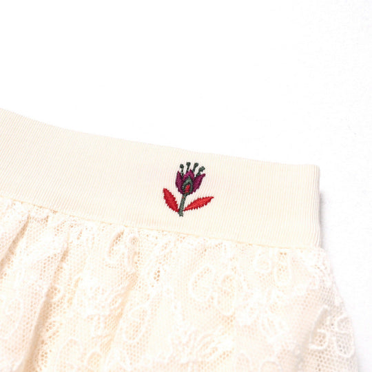 GUCCI Mini skirt 657779 race Ivory Girls 10 Used Authentic
