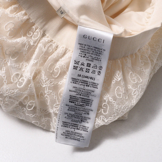 GUCCI Mini skirt 657779 race Ivory Girls 10 Used Authentic