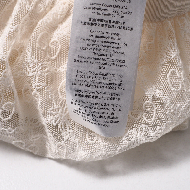 GUCCI Mini skirt 657779 race Ivory Girls 10 Used Authentic