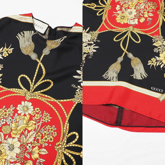 GUCCI setup 550968/545289 silk Black / red Women 40 Used Authentic