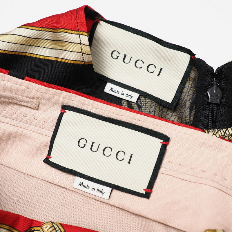GUCCI setup 550968/545289 silk Black / red Women 40 Used Authentic