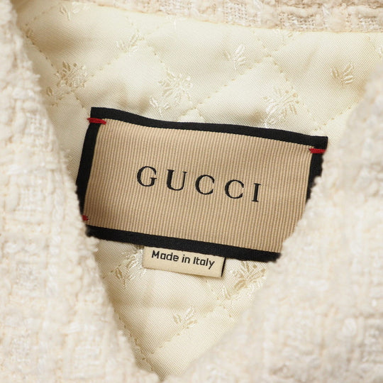 GUCCI Jacket 721995 tweed Ivory Women 40 Used Authentic