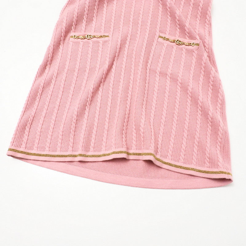 GUCCI one piece 658350 knit Pink / Gold Women S Used Authentic