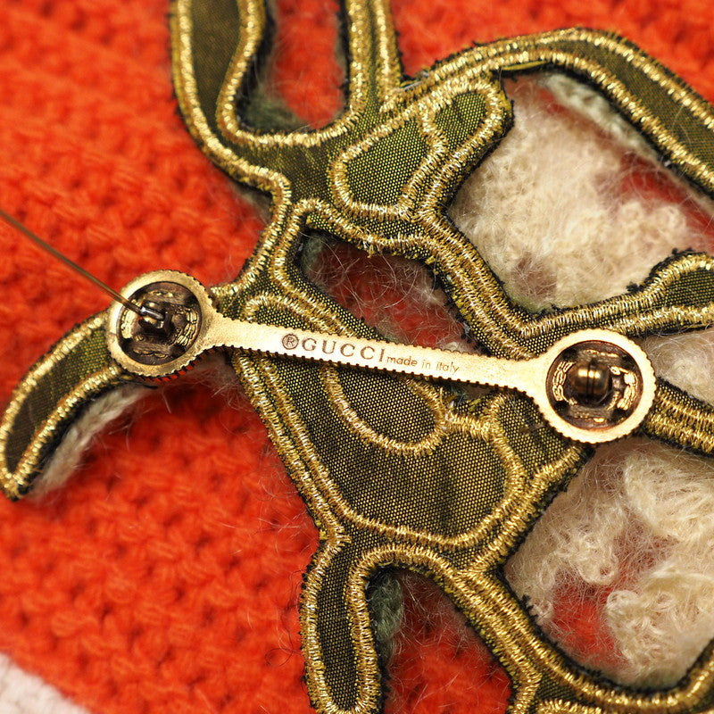 GUCCI one piece 635069 knit Orange / beige Women M Used Authentic