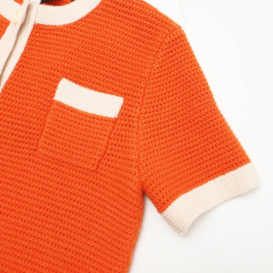GUCCI one piece 635069 knit Orange / beige Women M Used Authentic