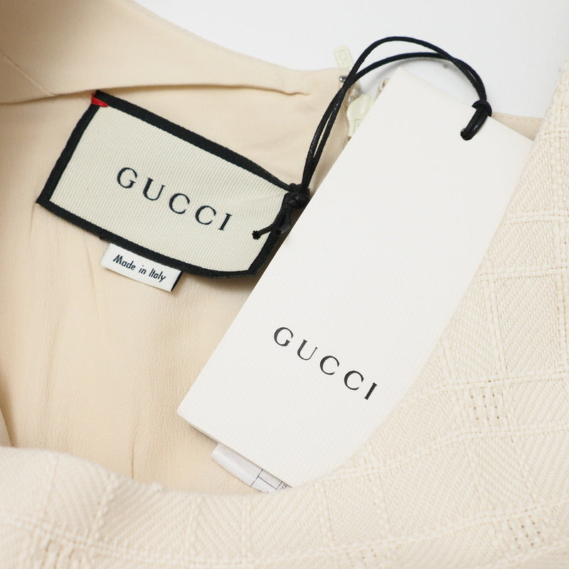 GUCCI one piece 631480 tweed Ivory Women 42 Used Authentic