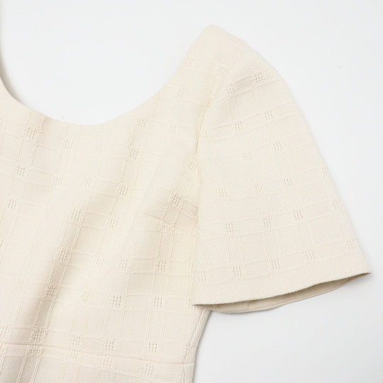 GUCCI one piece 631480 tweed Ivory Women 42 Used Authentic