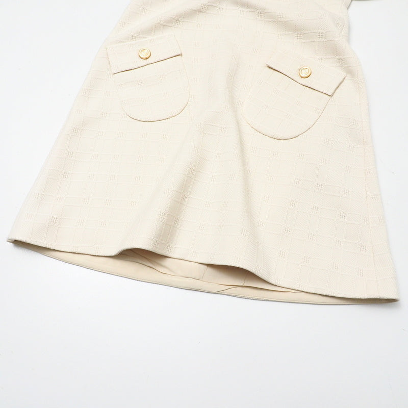 GUCCI one piece 631480 tweed Ivory Women 42 Used Authentic