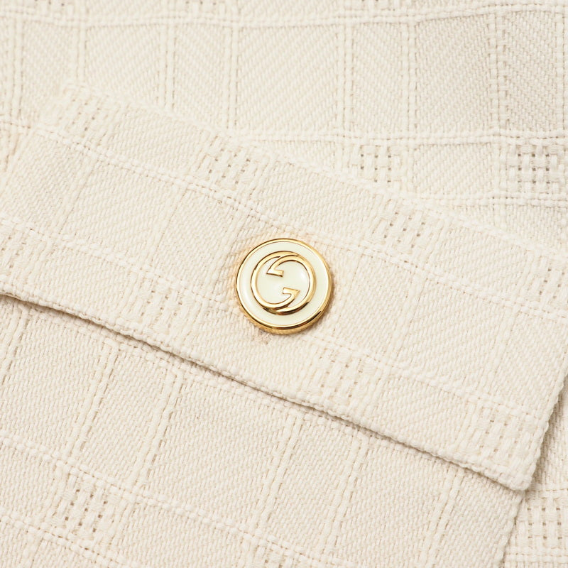 GUCCI one piece 631480 tweed Ivory Women 42 Used Authentic