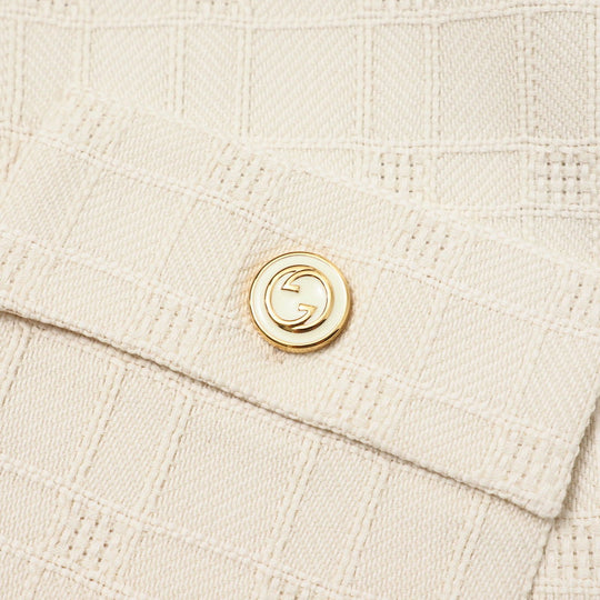 GUCCI one piece 631480 tweed Ivory Women 42 Used Authentic