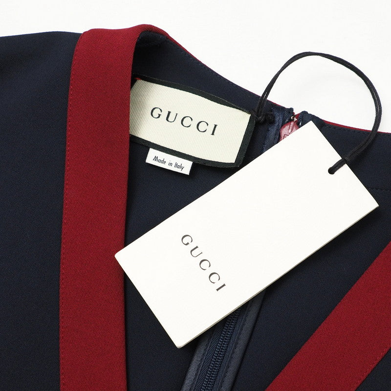 GUCCI one piece 598884 Rayon Navy / Bordeaux Women XS Used Authentic