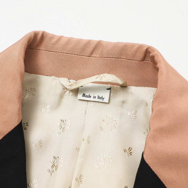 GUCCI tailored jacket 621256 55% cotton, 45% rayon Pink/Black/Gold Women 38�i160/84Y�j Used Authentic