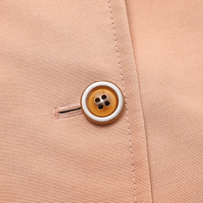 GUCCI tailored jacket 621256 55% cotton, 45% rayon Pink/Black/Gold Women 38�i160/84Y�j Used Authentic