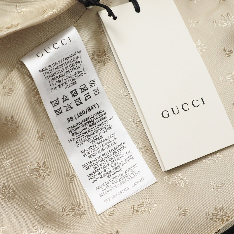 GUCCI tailored jacket 621256 55% cotton, 45% rayon Pink/Black/Gold Women 38�i160/84Y�j Used Authentic