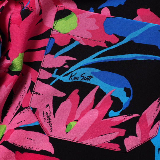GUCCI blouse silk Pink/Black/Blue Women 40�i165/88Y�j Used Authentic