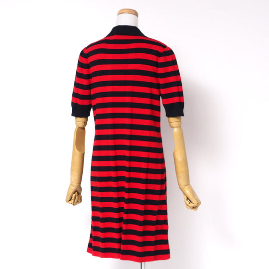 GUCCI one piece 657895 cotton Navy / Red Women M Used Authentic