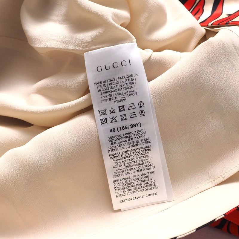 GUCCI one piece 631466 silk Red Women 40 Used Authentic