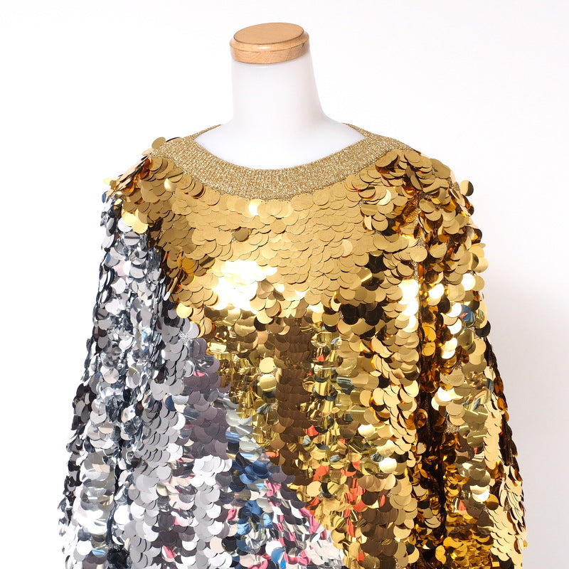 GUCCI sweater 514521 knit Silver / Gold Women S Used Authentic