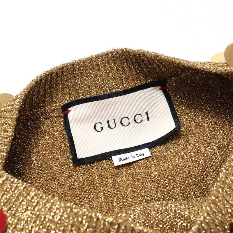 GUCCI sweater 514521 knit Silver / Gold Women S Used Authentic