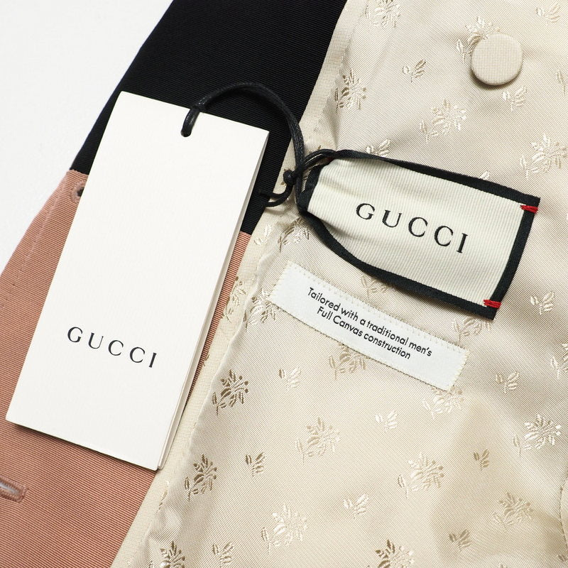 GUCCI tailored jacket 621256 cotton Pink/Black/Gold 42