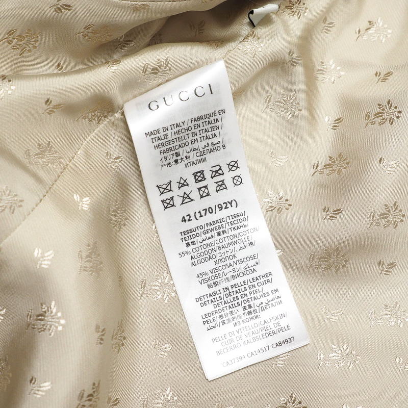 GUCCI tailored jacket 621256 cotton Pink/Black/Gold 42
