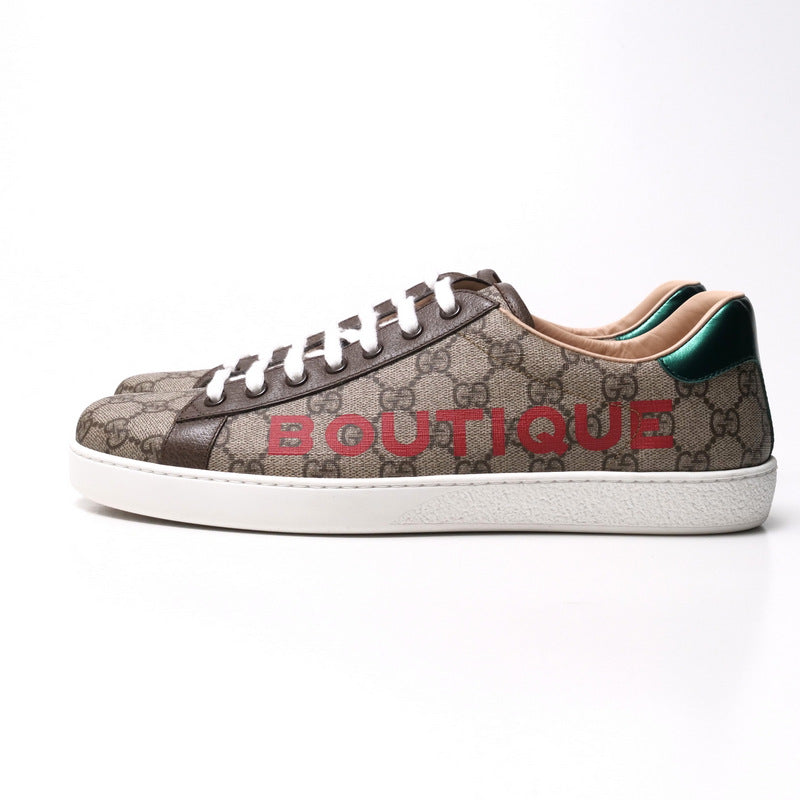 GUCCI sneakers 623236 leather Brown mens 9 Used Authentic