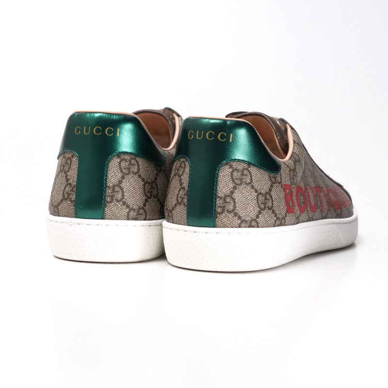 GUCCI sneakers 623236 leather Brown mens 9 Used Authentic