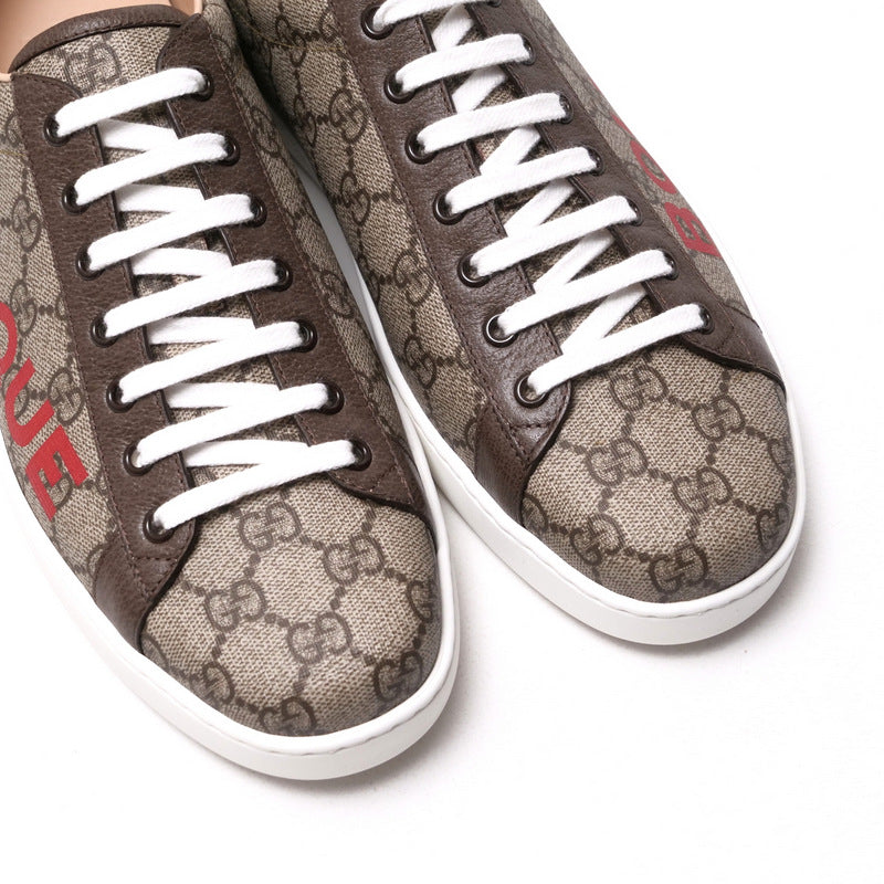 GUCCI sneakers 623236 leather Brown mens 9 Used Authentic