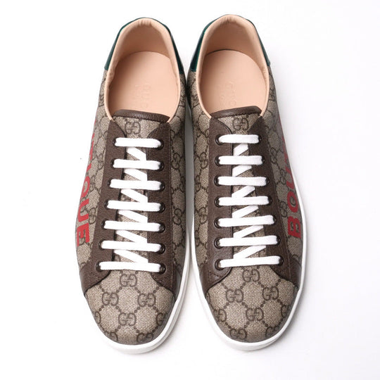 GUCCI sneakers 623236 leather Brown mens 9 Used Authentic