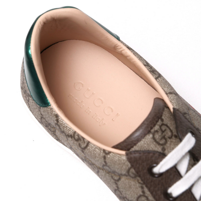 GUCCI sneakers 623236 leather Brown mens 9 Used Authentic