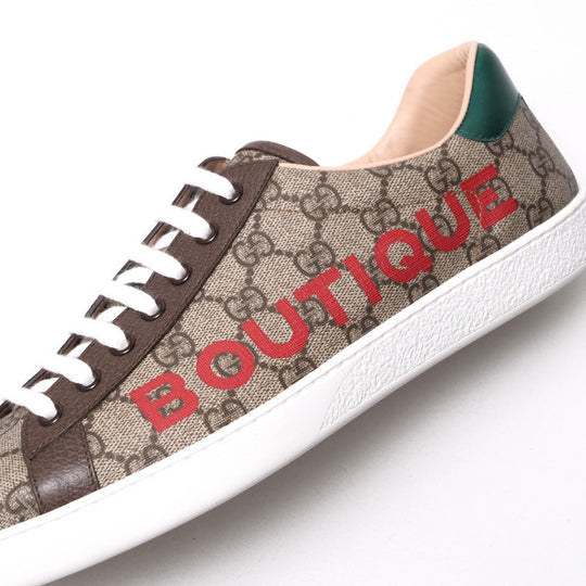 GUCCI sneakers 623236 leather Brown mens 9 Used Authentic