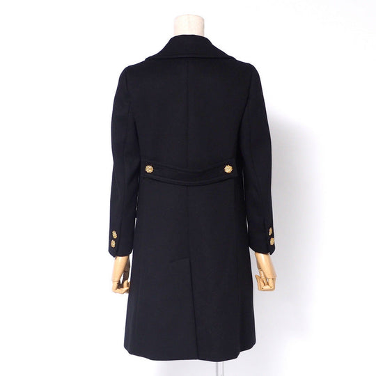 GUCCI coat 657054 wool Black/Gold button Women 36 Used Authentic