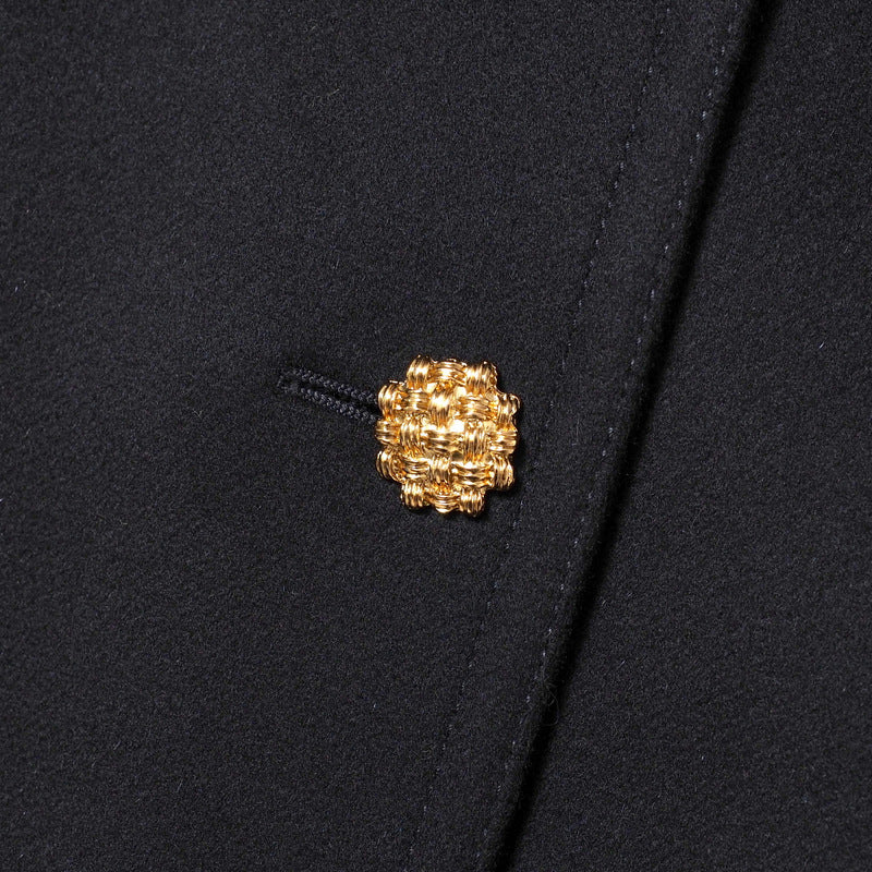 GUCCI coat 657054 wool Black/Gold button Women 36 Used Authentic