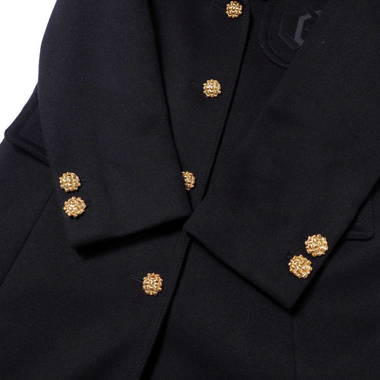 GUCCI coat 657054 wool Black/Gold button Women 36 Used Authentic