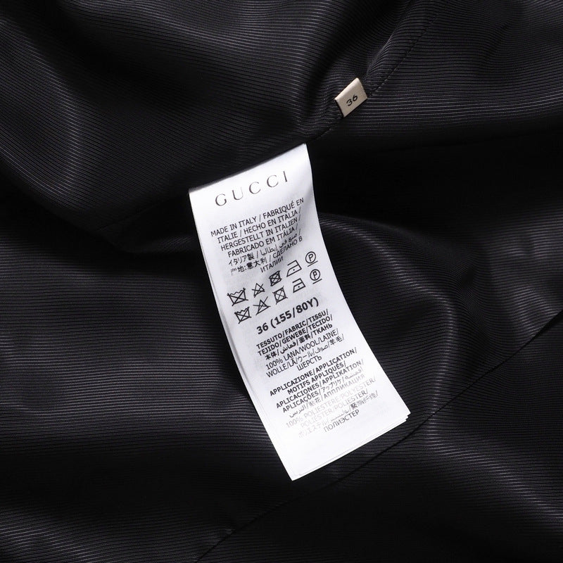 GUCCI coat 657054 wool Black/Gold button Women 36 Used Authentic