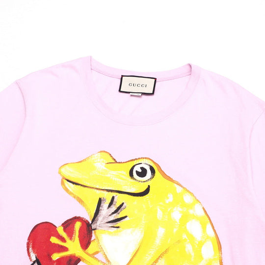 GUCCI Short sleeve T-shirt cotton pink mens M Used Authentic