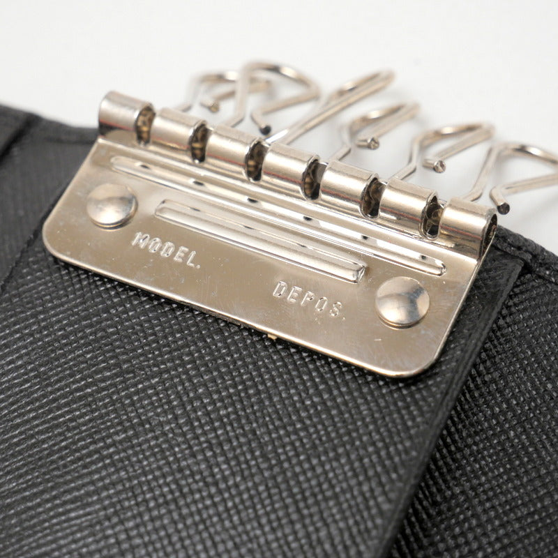 PRADA Key case Key holder  M25U leather black DEPOS unisex(Unisex) Used Authentic