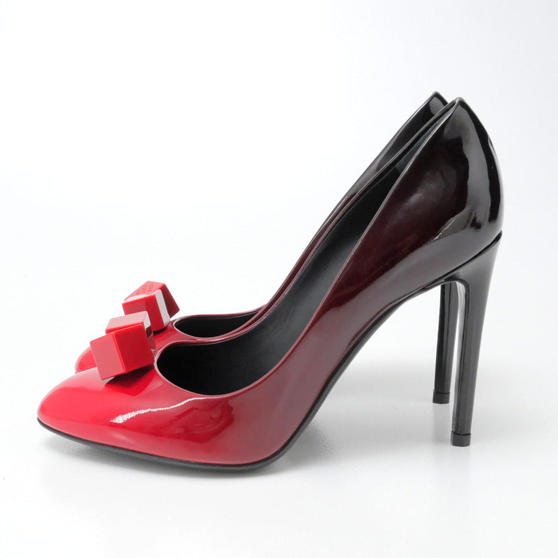 LOUIS VUITTON pumps NL0134 Patent leather Black / red Women 36 1/2 Used Authentic
