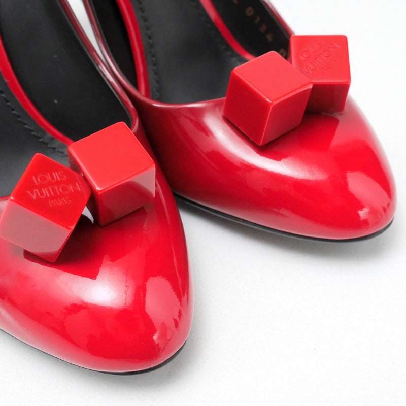 LOUIS VUITTON pumps NL0134 Patent leather Black / red Women 36 1/2 Used Authentic
