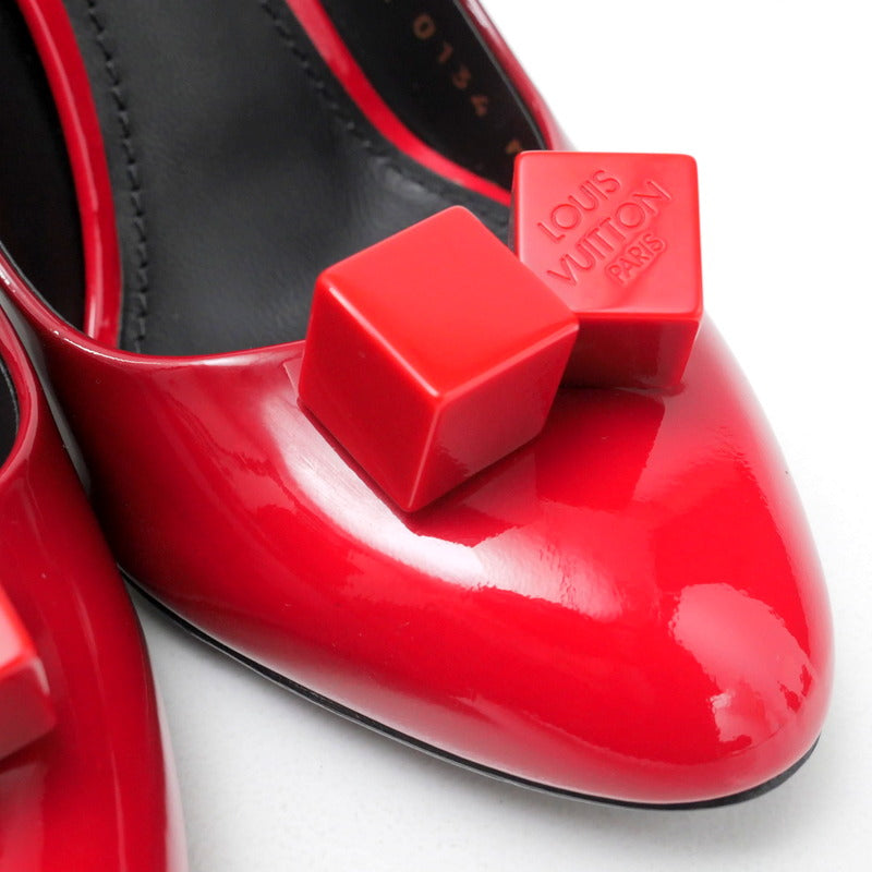 LOUIS VUITTON pumps NL0134 Patent leather Black / red Women 36 1/2 Used Authentic