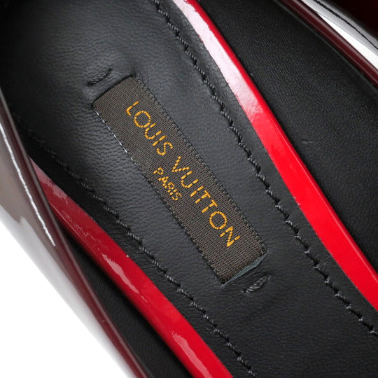 LOUIS VUITTON pumps NL0134 Patent leather Black / red Women 36 1/2 Used Authentic