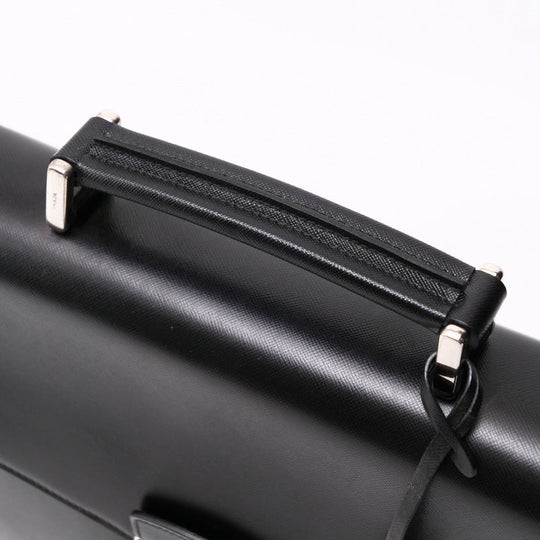 PRADA Briefcase VR0006 Calf leather (Saffiano leather) black Business bag Safiano mens Used Authentic