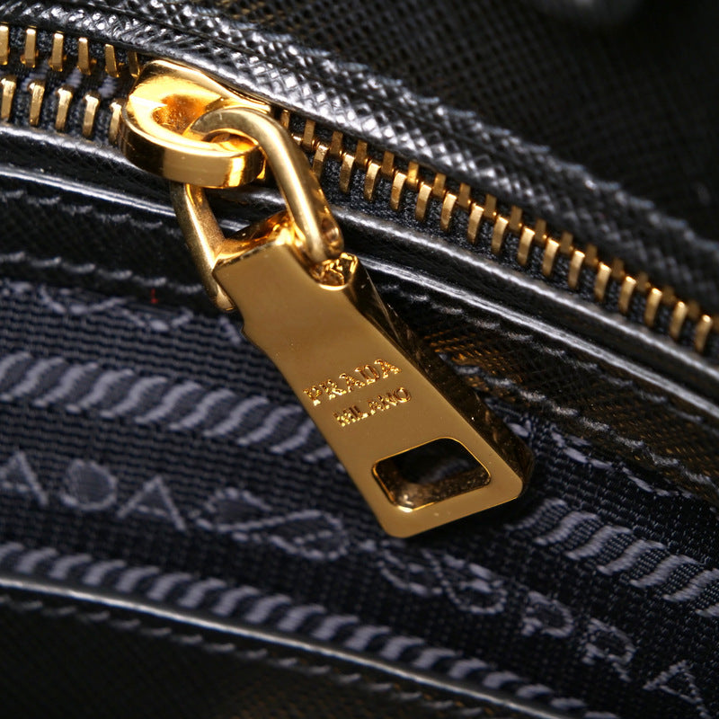 PRADA Handbag BN2558 leather black Safiano Women Used Authentic