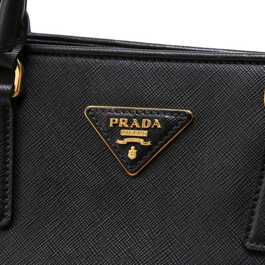 PRADA Handbag BN2558 leather black Safiano Women Used Authentic