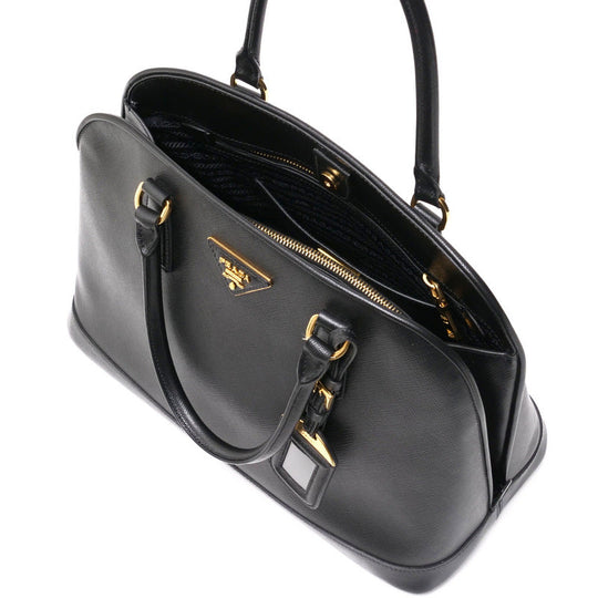 PRADA Handbag BN2558 leather black Safiano Women Used Authentic
